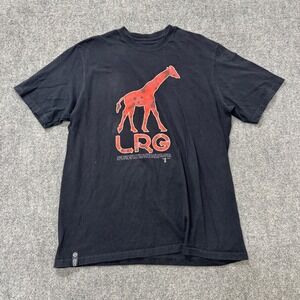 LRG Lifted Research Group T-Shirt Men's XL Giraffe 100% Cotton Black/Red Y2K